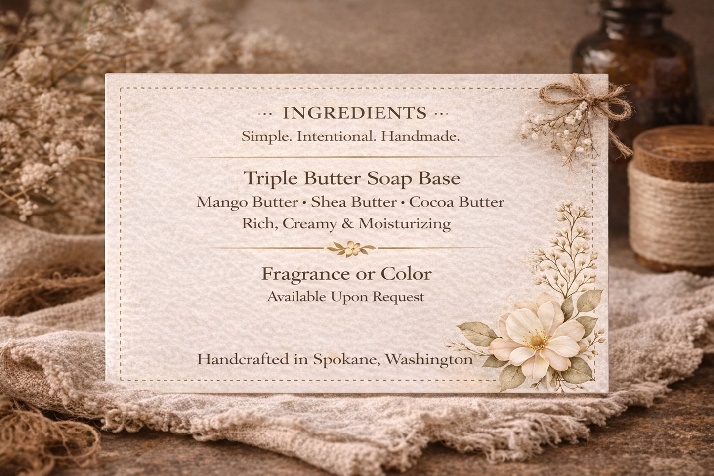 Strawberry Wildflower Soap Bar – Handmade Natural Triple Butter Soap