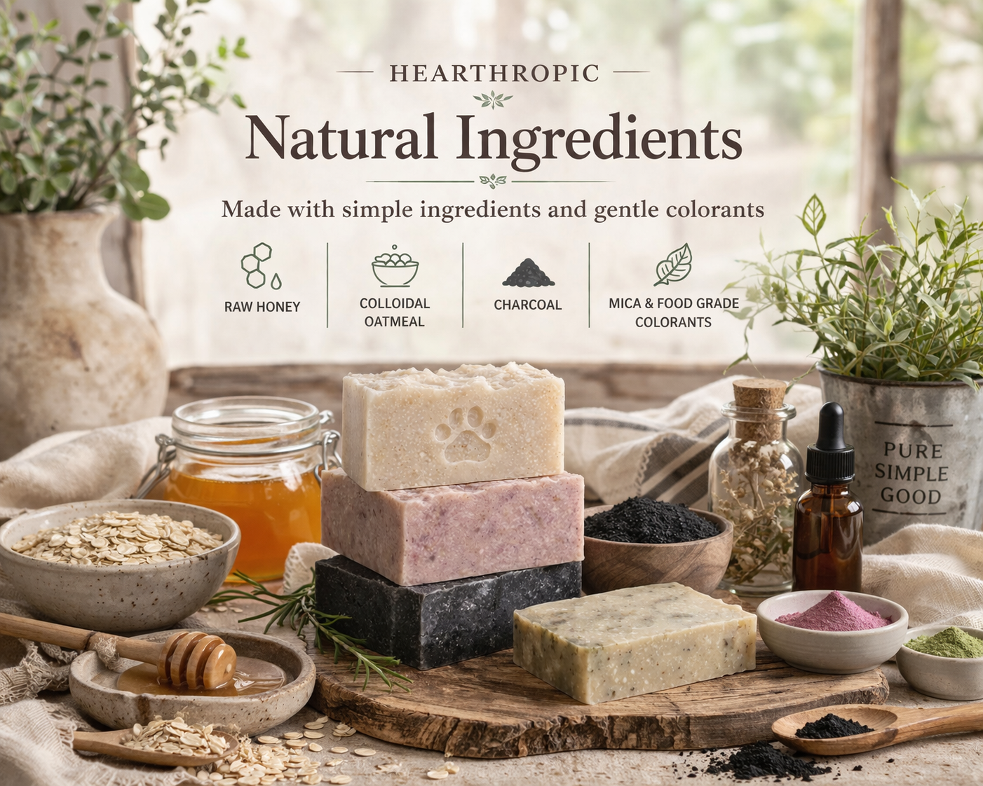 Dog Soap for Sensitive Skin – Oat & Honey Goat Milk Bar, Handmade Small Batch Pet Soap