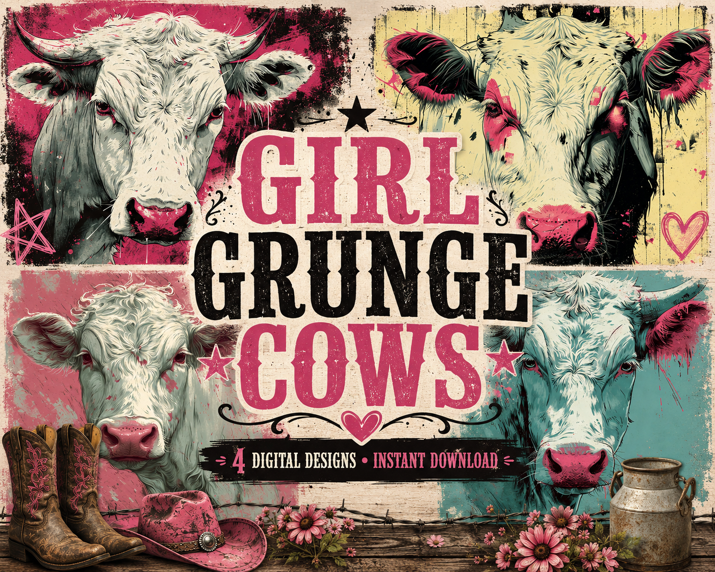 Girl Grunge Cow Prints
