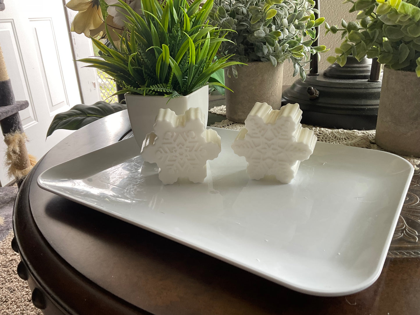 Winter Snowflake Soap Set – Handmade Triple Butter Bars (Seasonal Gift)