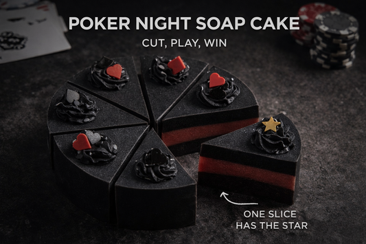 Poker Night Soap Cake – Charcoal Game Set (Cut, Play, Win Gift)