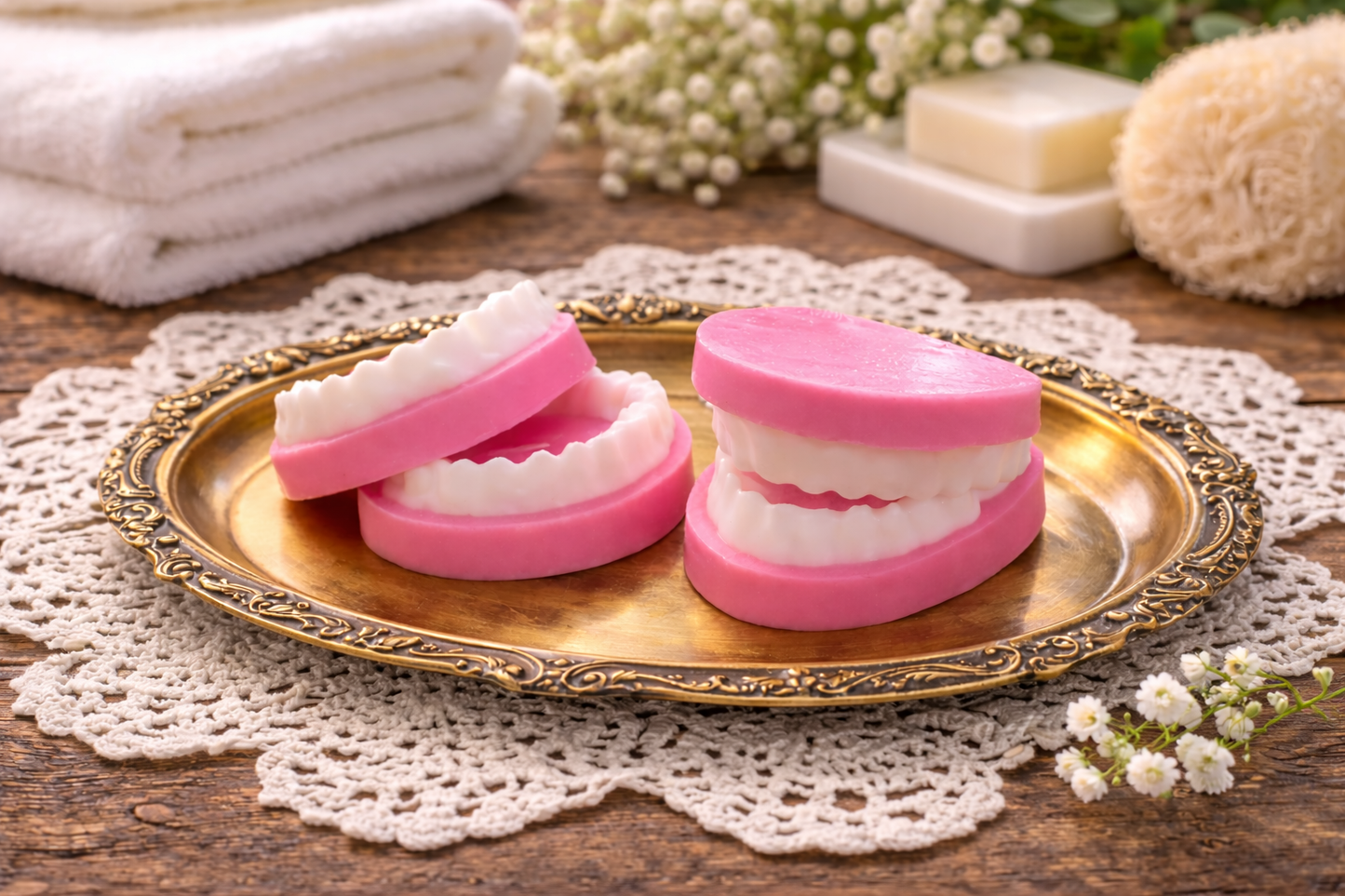 Cinnamon Goat’s Milk Denture Soap – Handmade Novelty Gift (One Pair)