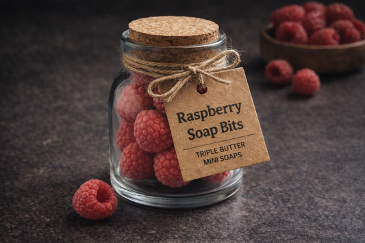 Pick, Lather, Repeat – Raspberry Soap Bits (Triple Butter, 6+ Pieces) | Handmade Gift Jar – Spokane, WA