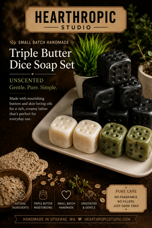 Lucky Roll Soap Dice Set – Handmade Triple Butter Dice Soap for Poker Players, Gamblers & Vegas Lovers