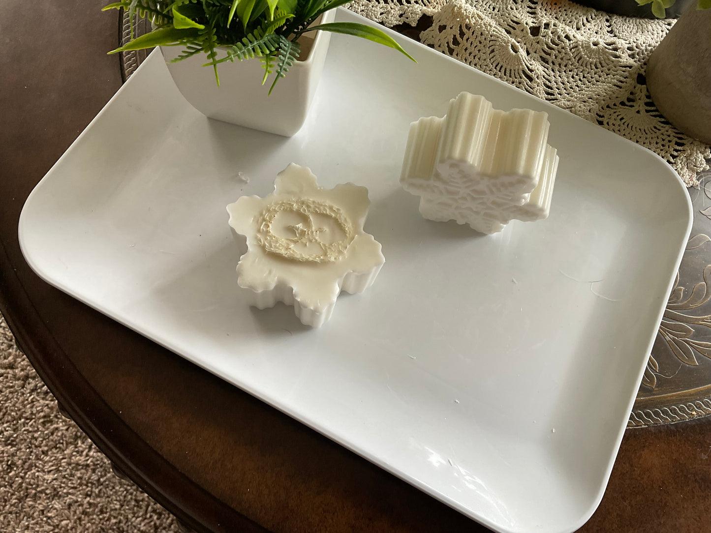 Winter Snowflake Soap Set – Handmade Triple Butter Bars (Seasonal Gift)