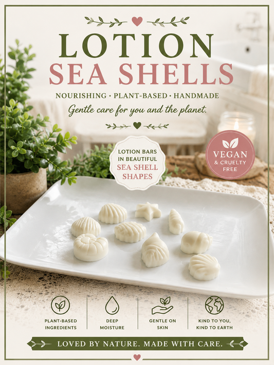 Lotion Sea Shells – Seashell-Shaped Solid Lotion Bars (Triple Butter Moisturizer)