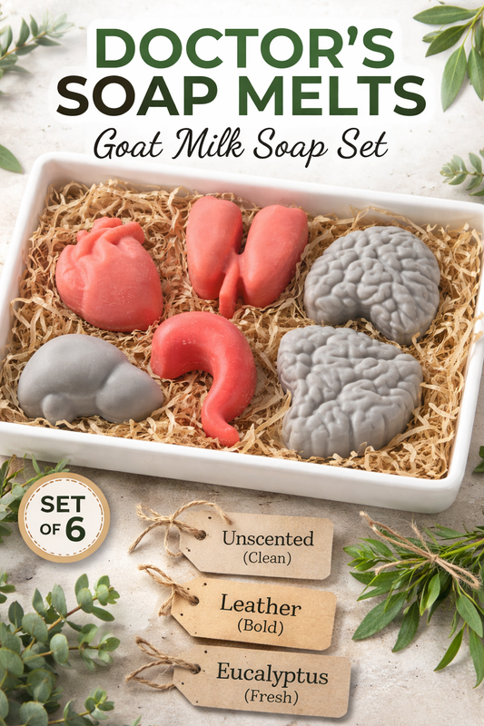 Cut, Clean, Repeat – Doctor Gift Soap Set (6 Anatomy Pieces, Goat Milk)