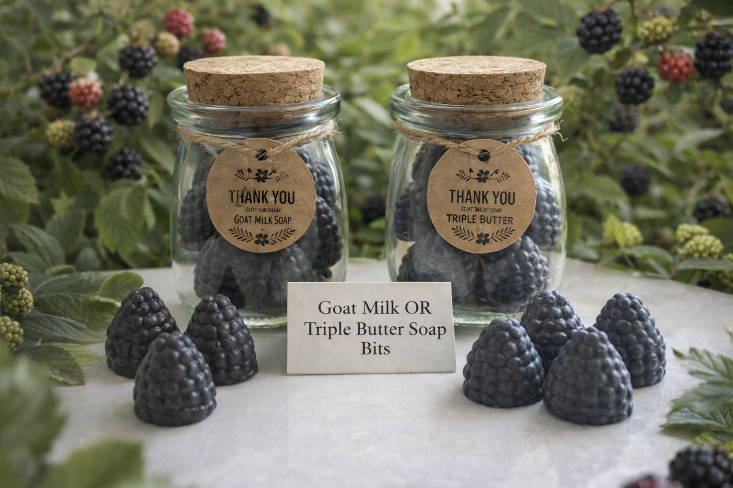 Blackberry Soap Bits – Mini Handmade Soap Pieces in a Jar (Gift)
