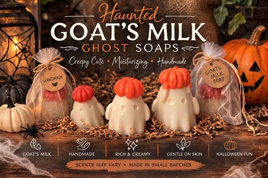 Ghost Goat Milk Soaps – Vanilla Handmade Halloween Bars (Seasonal Novelty Gift)