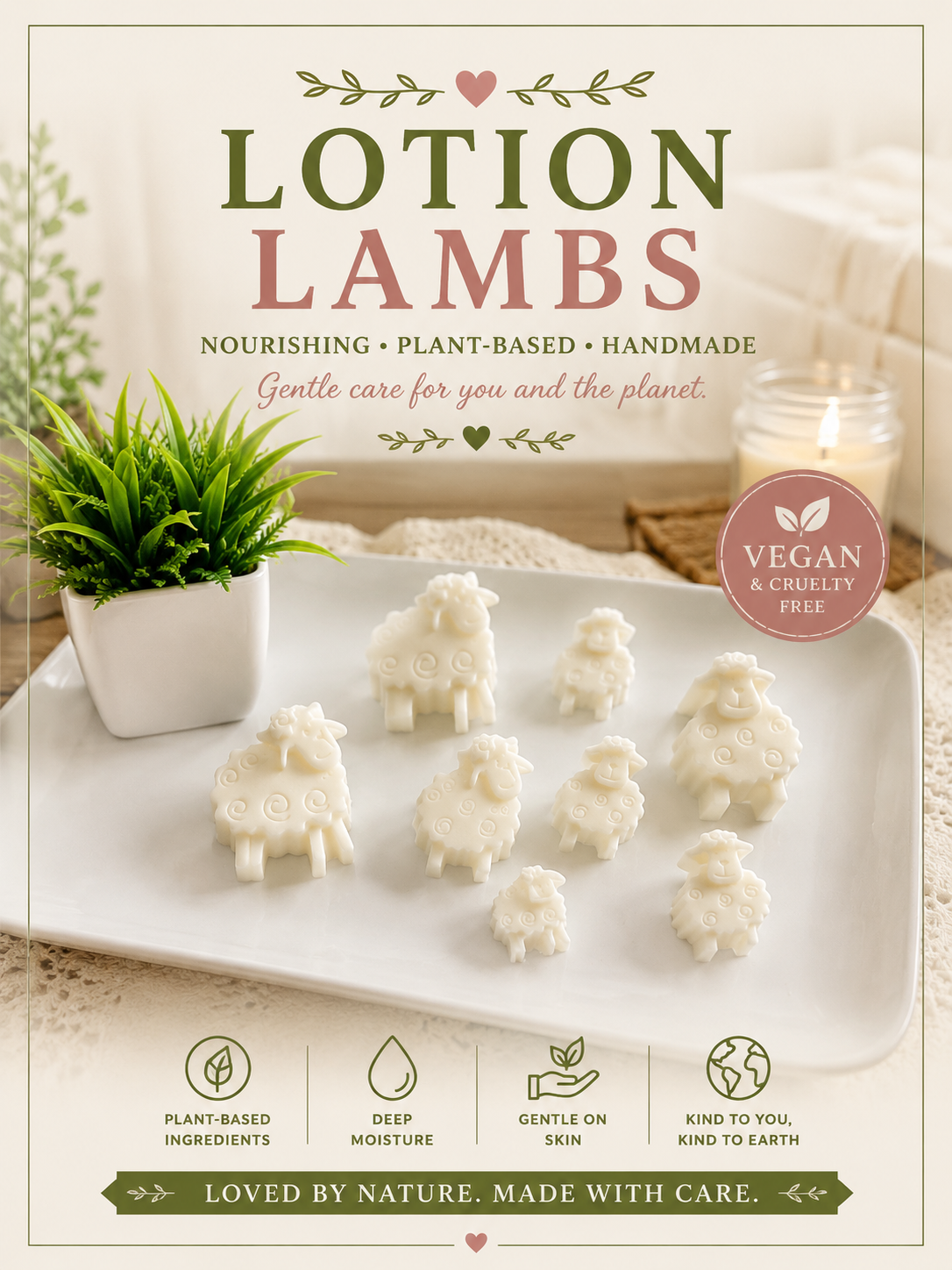 Lotion Lambs – Lamb-Shaped Solid Lotion Bars (Triple Butter Moisturizer)