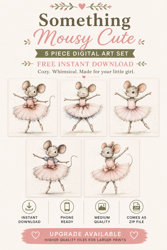 Something Mousy | Free Digital Little Girl Bedroom | Dance Studio | Little Ballerina Mouse