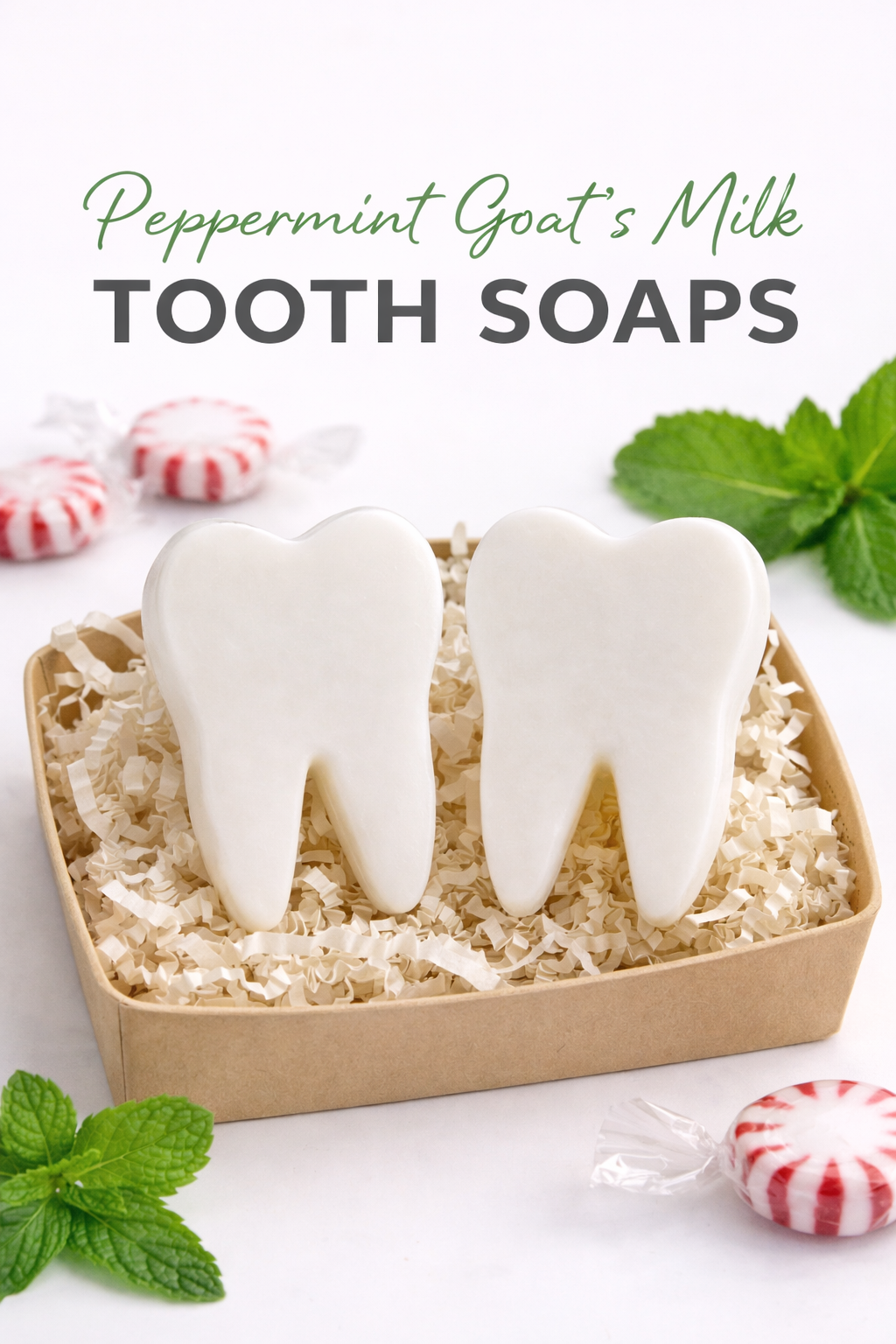 Peppermint Goat’s Milk Tooth Soaps – Handmade Dental Graduation Gift for Dentists & Hygienists
