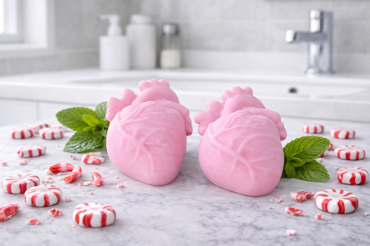 Peppermint Goat Milk Heart Soap Set – Heart-Shaped Handmade Bars (Novelty 2-Pack Gift)