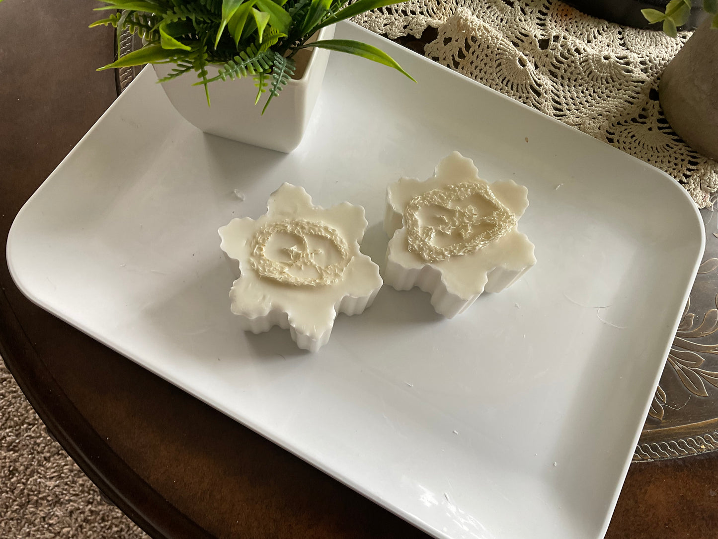 Winter Snowflake Soap Set – Handmade Triple Butter Bars (Seasonal Gift)