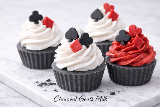 Poker Gift Soap Cupcakes – Charcoal Set with Whipped Top