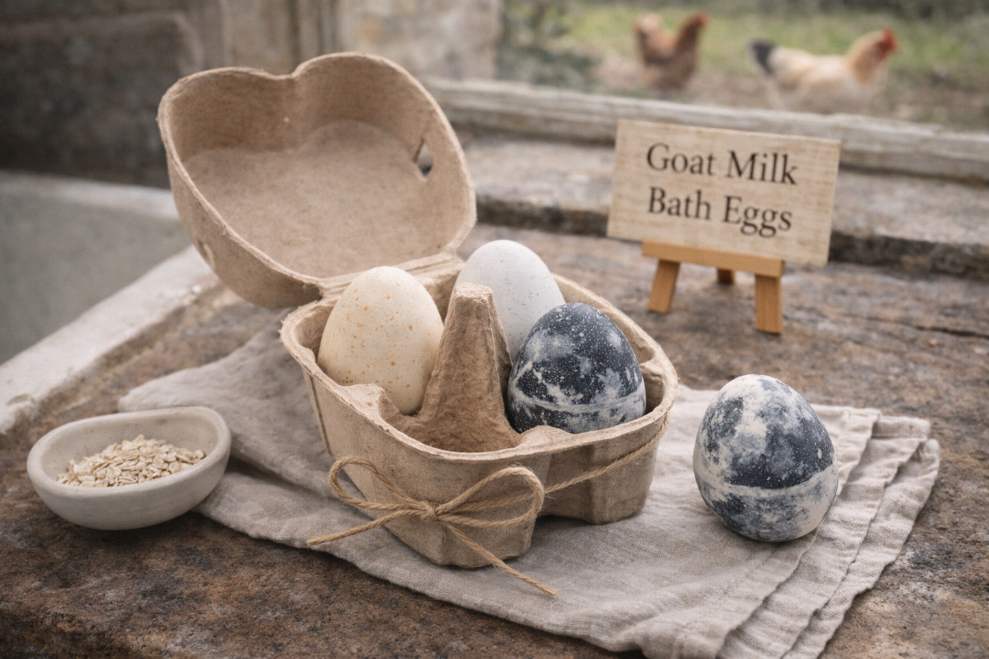 Goat Milk Egg Soap Set – Vanilla Handmade Egg-Shaped Bars (Choose 3 or 4, Farmhouse Gift)