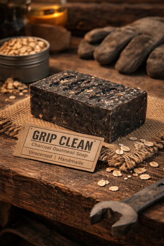 Grip Clean Charcoal Oatmeal Soap Bar – Made in Spokane, Washington | No Nonsense Clean