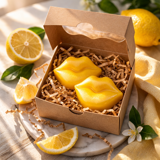 Lemon Lip Soap Set – Lip-Shaped Handmade Soap Bars (Set of 2, Novelty Gift)