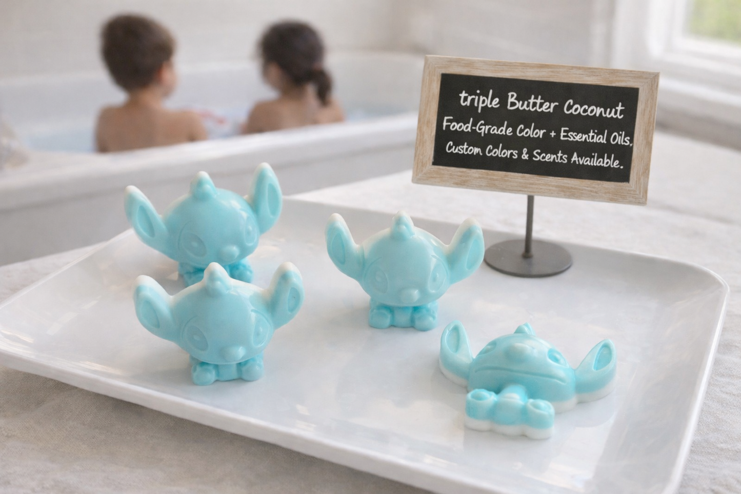Island Blue Coconut Soap – Handmade Triple Butter Bar (Coconut Scent, Novelty Gift)