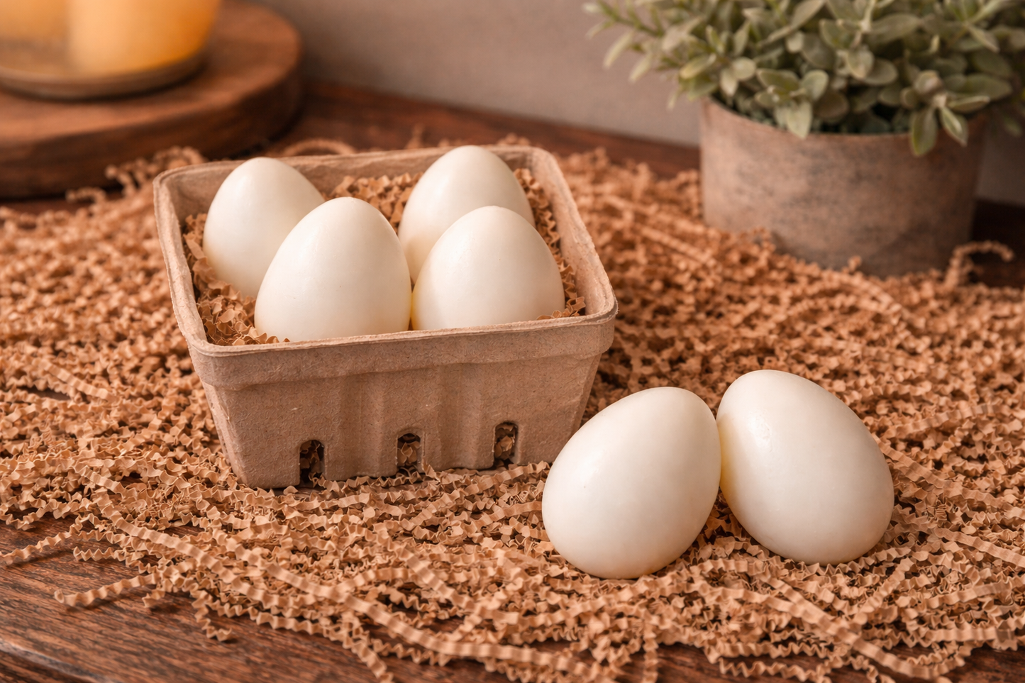 Goat Milk Egg Soap Set – Vanilla Handmade Egg-Shaped Bars (Choose 3 or 4, Farmhouse Gift)