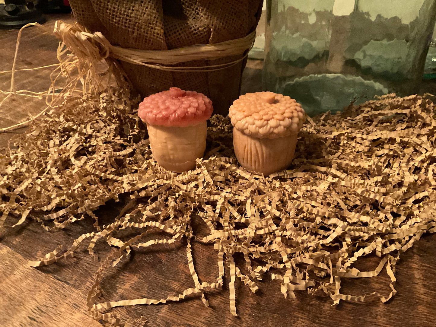 Acorn Goat Milk Soap Set – Handmade Acorn-Shaped Bars (Sandalwood, Cedar or Woodland, Set of 2)